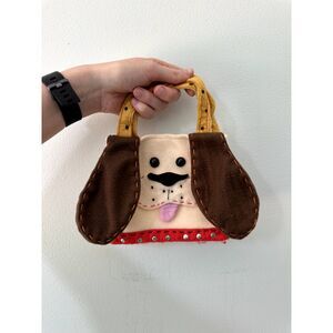 Handmade Small Pug Puppy Dog Fleece Bag Novelty Purse Clutch